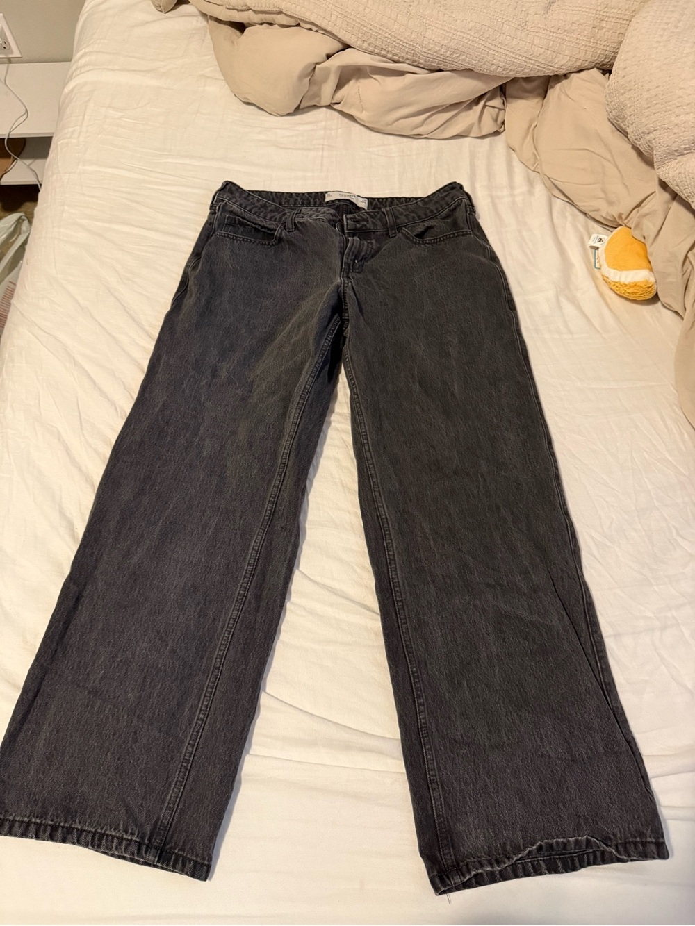 Hollister Black Washed Wide-Leg Jeans